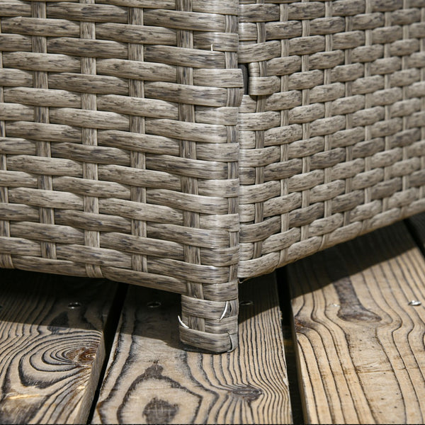 English Elm Outsunny 113 Gallon Waterproof Deck Box - Stylish Rattan Outdoor Storage Trunk For Cushions & Toys W2225P200574-GIGA