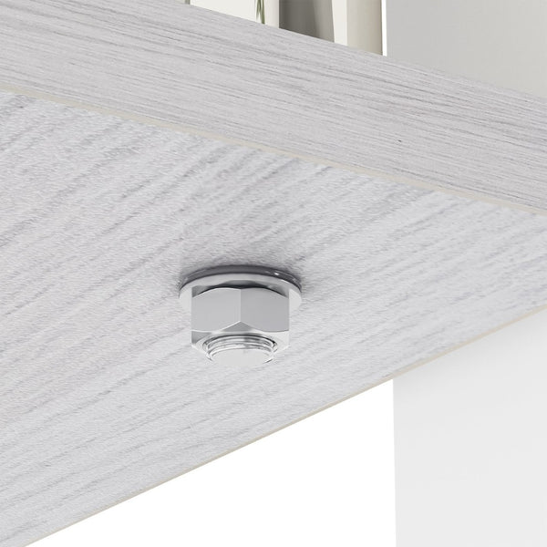 English Elm Rectangle Coffee Table With Gray Tempered Glass Top And Mdf Shelf – Modern Elegance For Living Room W241P181458-GIGA