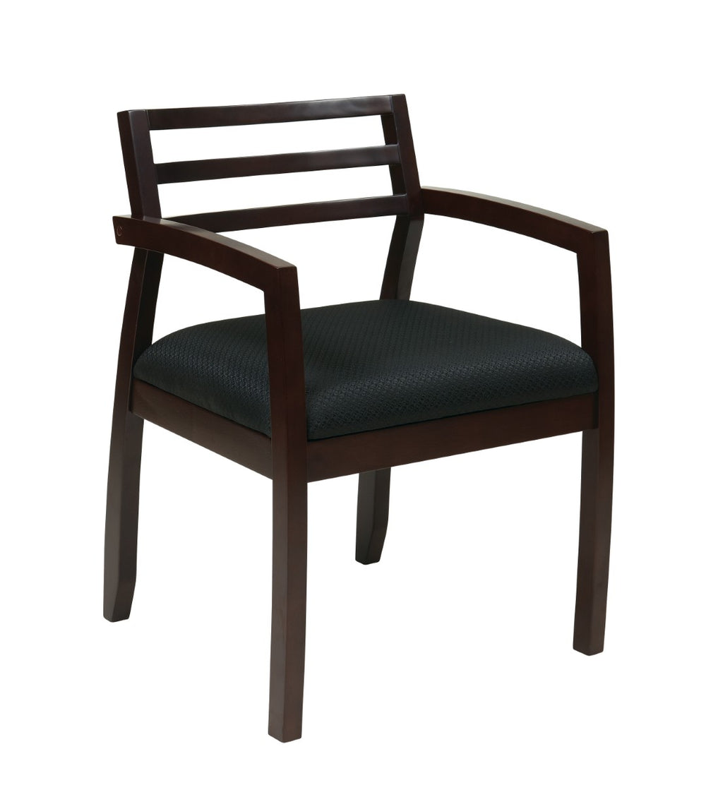 OSP Home Furnishings Napa Ladder Back Guest Chair Hardwood Frame Upholstered Seat for Office Reception NAP91ESP-3