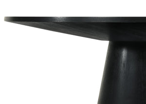 English Elm Jacopo Round Pedestal Dining Set Seats Four with Upholstered Arm Chairs Ebony Finish B2749S00298