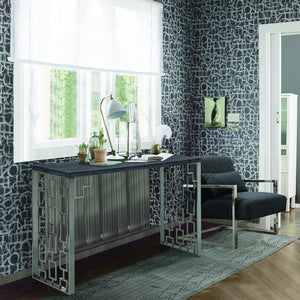 English Elm Xenith Black Console Table with Wood Top & Unique Metal Base — Modern 60"W x 18"D x 33"H, Warranty B2736P354392