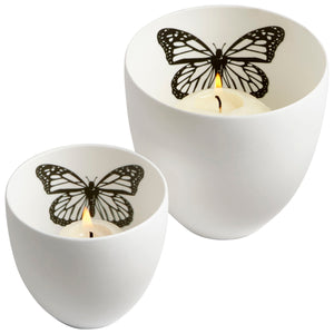 Med Petalouda Candleholder White 08498 Cyan Design