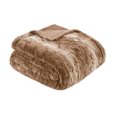 Madison Park Zuri Glam/Luxury Faux Fur Oversized Bed Throw MP50-2918 Tan