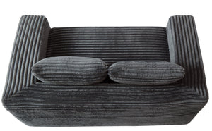 English Elm Sofa Cloud-Lounge 2-Seater Corduroy Memory Foam Loveseat, No-Assembly Modular, Portable Gray W1960P381476