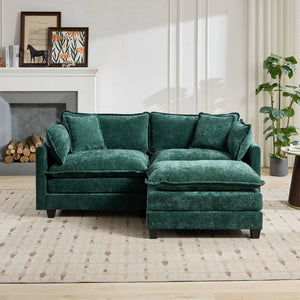 English Elm Cloud Loveseat Modern Sectional with Chenille Upholstery for a Cozy Living Space W1143S00065