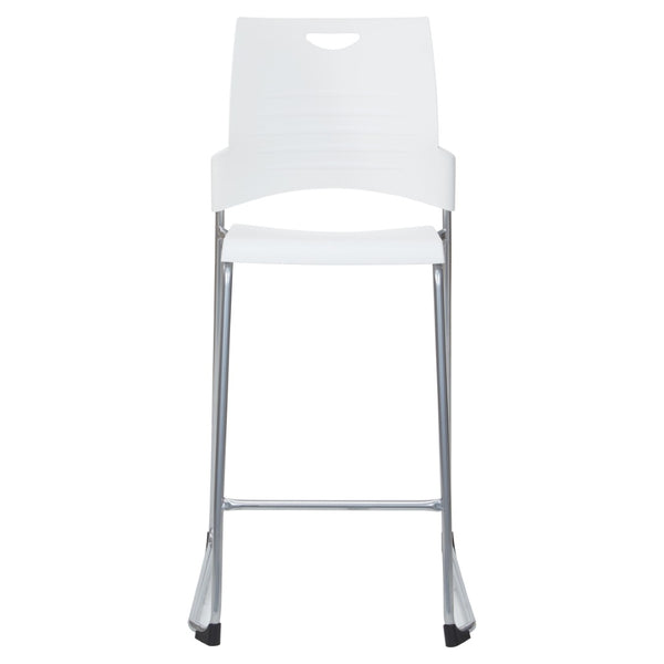 OSP Home Furnishings Tall Stackable Counter Stool with Steel Frame and Contoured Plastic Seat for Breakrooms Withe DC8309C2-11