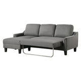 OSP Home Furnishings Lester Chaise Sofa Grey