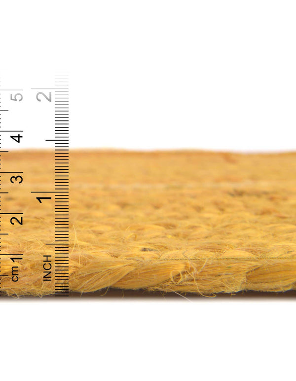 Unique Loom Braided Jute Dhaka Hand Braided Solid Rug Yellow,  7' 1" x 10' 0"