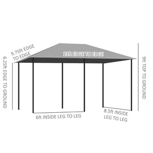English Elm Outsunny 10' X 13' Outdoor Patio Gazebo With Removable Sidewalls For Perfect Garden Entertaining! W2225P200680-GIGA