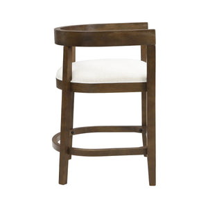 English Elm Christopher Knight Home® - Rubberwood Counter Stool Set of 2 with Upholstered U-Shaped Seats, Cutout Barrel Back, Eco Wood Finish Beige N771P197028T