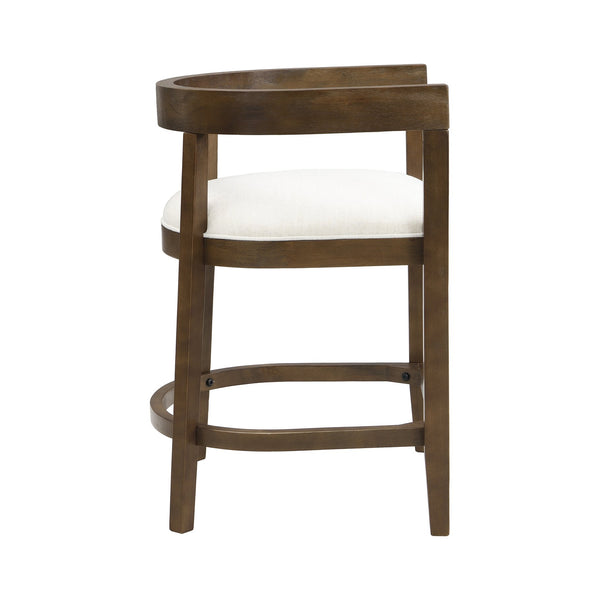 English Elm Christopher Knight Home® - Rubberwood Counter Stool Set of 2 with Upholstered U-Shaped Seats, Cutout Barrel Back, Eco Wood Finish Beige N771P197028T