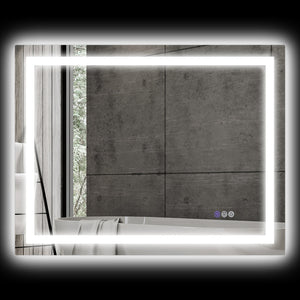 English Elm Homcom Led Bathroom Mirror - Anti-Fog, Dimmable, Dual Lighting, 39" X 32", Smart Memory Features W2225P229190