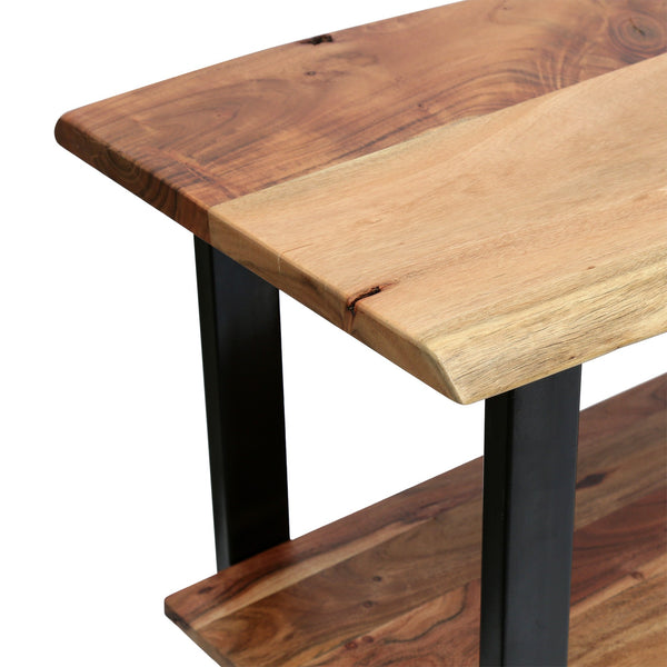 English Elm Christopher Knight Home® - MEDIA Console Table Natural Acacia & Iron Frame, Handcrafted Modern Industrial Etagere for TV Storage 69053.00