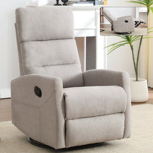 English Elm Manual Swivel Rocker Recliner Fabric Chair with 360 Degree Rotation for Living Room W3224P289284
