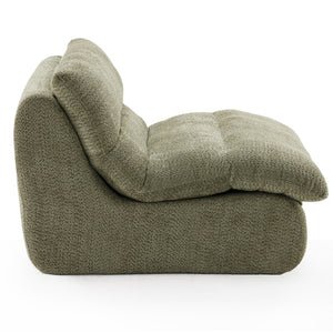 English Elm Upholstered Cocoon Accent Chair Ergonomic Curved Frame Soft Breathable Fabric Lounge Seat Green T3623P434428