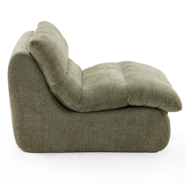 English Elm Upholstered Cocoon Accent Chair Ergonomic Curved Frame Soft Breathable Fabric Lounge Seat Green T3623P434428