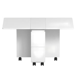 English Elm Folding Drop Leaf Dining Table Set for 4 with Storage, 4 Chairs, Foldable Space-Saving MDF Table W3101P346287