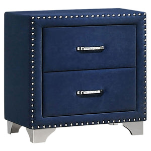 English Elm Kennedy Pacific Blue 5-Piece Queen Bedroom Set – Glamorous Velvet Upholstery & Ample Storage Space B062S01349