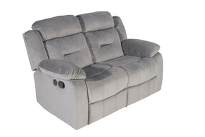 English Elm Recliner Velvet Tufted Loveseat with Manual Side Handle, Plush Arm Pillows for Ultimate Comfort and Style DARK GREY 59 L x 31 W x 26 H B089P240506
