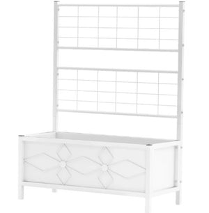 English Elm Garden Galvanized Steel Raised Planter with Integrated Trellis for Climbing Vines Outdoors T3971P422602