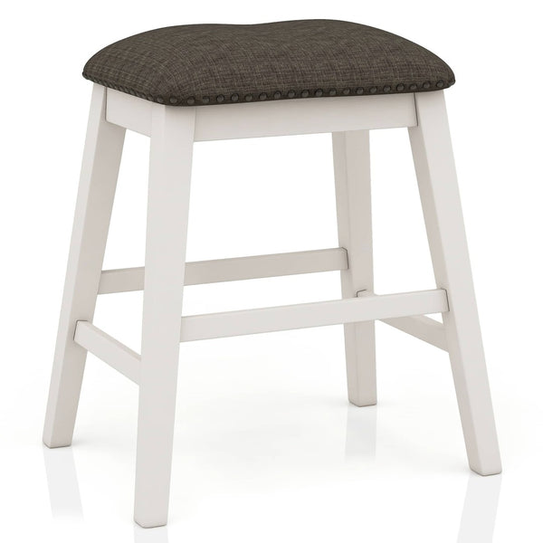 English Elm Transitional Counter Height Dining Set with Storage Base and Six Upholstered Stools B2741S00806