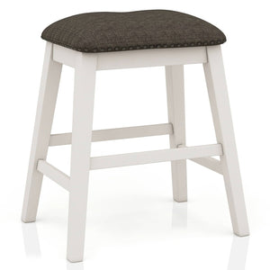 English Elm Set of 2 Counter Height Stools White Wood Frame Gray Padded Seat Farmhouse Kitchen B2741P439945