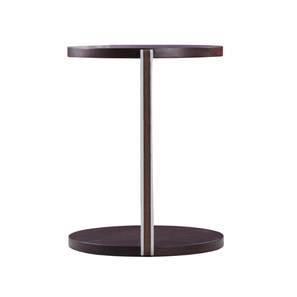 English Elm Set of 2 Round Sintered Stone Nesting Tables Sleek Modern Accent for Living Rooms W2899P405895