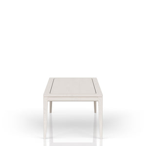 English Elm Expandable Leg Table Vanilla White Solid Wood & Brass Inlay — Mid‑Century Tapered Legs, Durable Spacious Top B2699P310415