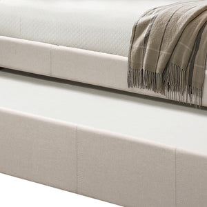 English Elm Fog Twin Upholstered Daybed with Trundle, Upholstered Panel Back & Track Sides, No Box Spring Needed B062S00477