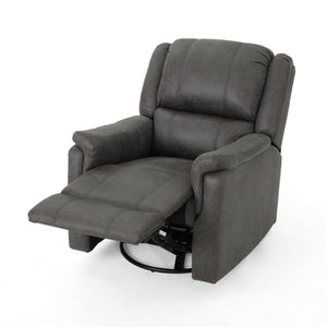 English Elm Christopher Knight Home® - GLIDER Plush Fabric Swivel Recliner with Smooth Gliding Motion, Contemporary Upholstered Comfort Slate 61368.00MF