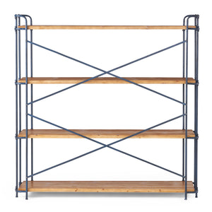 English Elm Christopher Knight Home® - YORKTOWN Industrial 4-Shelf Bookcase in Natural Wood & Black Frame — Sturdy Fir Shelves, Etagere Display 56501.00