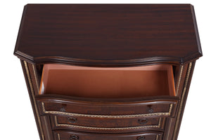 English Elm Paris G09300-D Dresser with Velvet-Lined Top Drawer, Wood Veneer Finish, Iron-Style Handles & Bun Feet Cherry 46 L x 23 W x 55 H B078P301567