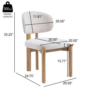English Elm Christopher Knight Home® - Beige Upholstered Dining Chairs Set Of 2 – Scandinavian Style With Ergonomic Comfort & Natural Frame N768P341563N