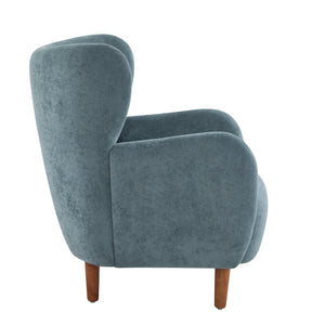 English Elm Christopher Knight Home® - Parmelee Upholstered Wingback Club chair in Velvet with Solid Wood Legs, Mid-Century Comfort Design Aqua Blue 30.85 L x 30 W x 27 H N776P265764S