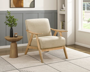 English Elm Modern Velvet Accent Chair with Dark Walnut Angular Frame, Streamlined Mid-Century Comfort Design Light Brown,Natural 35.5 L x 25.5 W x 20 H B011P271953