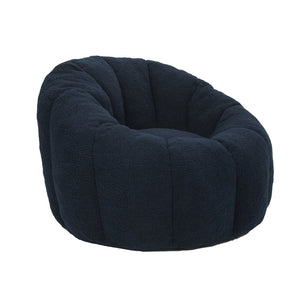 English Elm Bean Bag Lounge Chair Faux Fur Memory Foam Armrests Ergonomic Seat for Adults Dark Blue W2200P239863