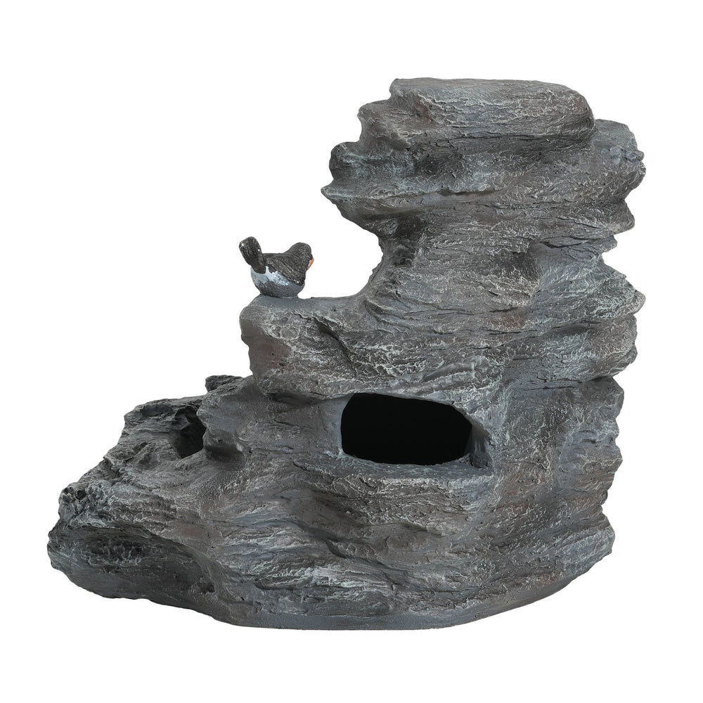 English Elm Christopher Knight Home® - 4-Tiered Concrete Waterfall Fountain with LED Glow, Weather-Resistant Outdoor Garden Accent, Soothing Ambiance N765P324559G