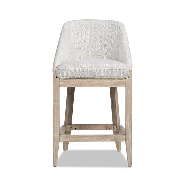 English Elm Jennifer Taylor Home - Newport 26.5" Counter Stool with Curved Back, Two-Tone Gray Upholstery, Coastal Modern Comfort & Rustic Poplar Finish B2719P238399