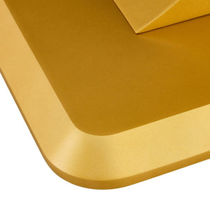 English Elm Table Set With Luxurious Pandora Glass Top & Gold C-Shaped Legs, 8 Ergonomic Pu Chairs Included W1151S03247-GIGA