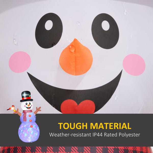 English Elm Outsunny 7.9' Inflatable Snowman With Colorful Led Lights – Perfect Holiday Lawn Decoration & Party Focal Point W2225P249942-GIGA