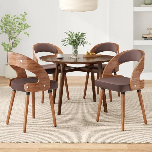 English Elm Swivel Counter Stools Set of 2 Rattan Back Pu Seat Mid Century Wood Frame Kitchen Dark Brown T3623P433540