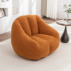 English Elm Bean Bag Chair Oversized Faux Fur Memory Foam Lounge Seat for Dorm or Living Room Yellow W2200P302136