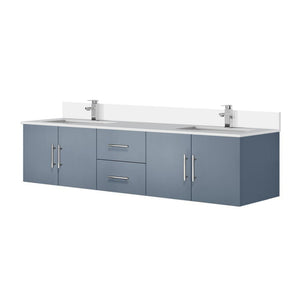 English Elm Dark Grey 80 in Double Bath Vanity with Cultured Marble Top, Soft-Close Storage & Chrome Faucet Set B2731P258725