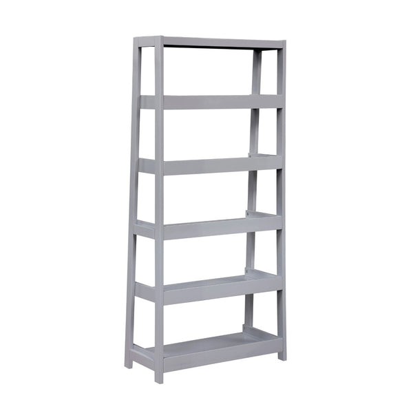 English Elm Modern Four Shelf Wooden Bookcase Vertical Storage Unit for Bedroom or Office Gray B011P460079