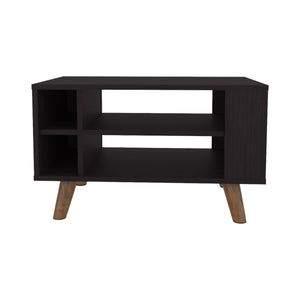 English Elm FM Bouse Wenge Coffee Table with Open Shelves, Scratch-Resistant Melamine, Modern 15.7"H x 26.1"W B128P301392