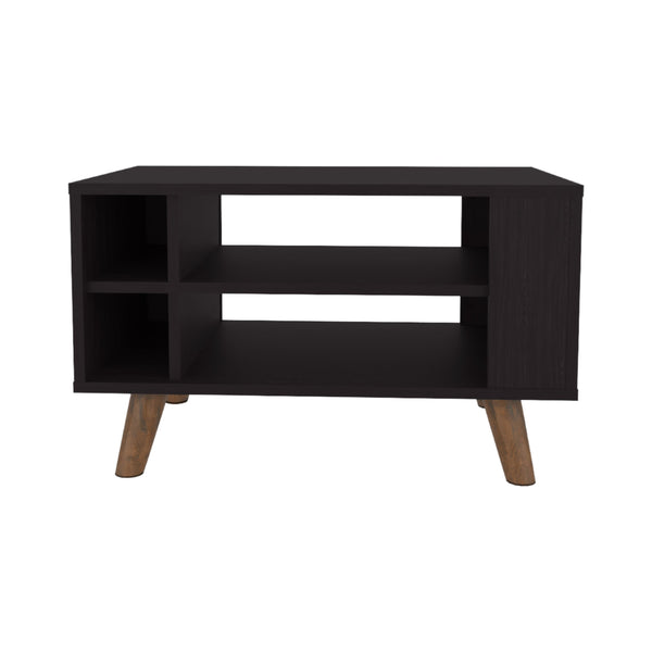 English Elm FM Bouse Wenge Coffee Table with Open Shelves, Scratch-Resistant Melamine, Modern 15.7"H x 26.1"W B128P301392