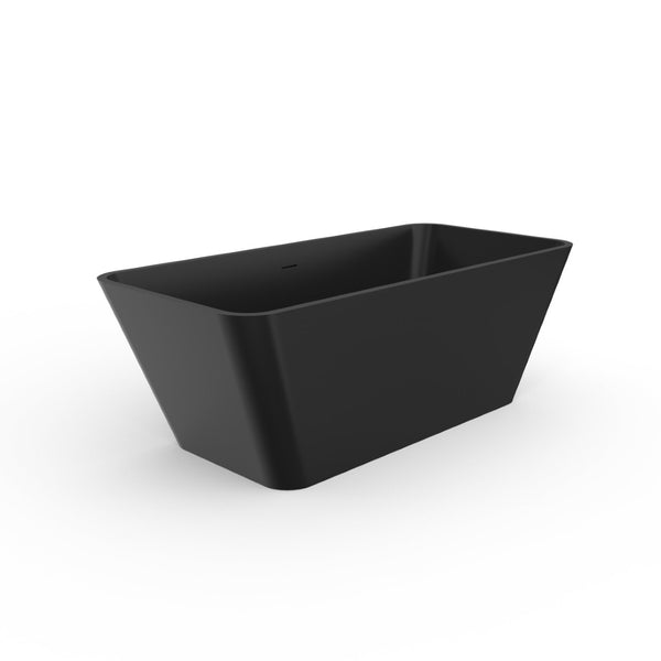 English Elm 67 Inch Stone Resin Freestanding Soaking Tub Matte White Spa Bath for Bathroom W1613P358125