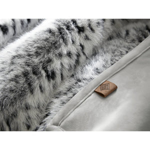 English Elm 1-piece Oversized Faux Fur Throw Bobcat Print Plush Velvet Backed Cozy Sofa Blanket Snow Leopard B035P408336