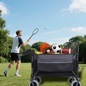 English Elm Multi-functional All-terrain Folding Wagon with Balloon Tires and 300l Outdoor Capacity W2932P317114