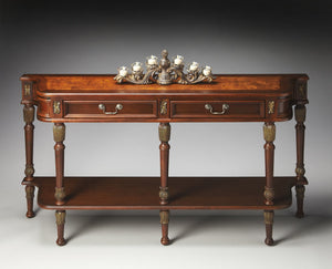 Butler Specialty Merrion Console Table With 2 Drawers And Open Shelf - Elegant Storage Solution For Any Room Dark Brown Rubberwood Solids,Mdf,Cherry Veneer 872030-butler